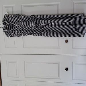 XS GAP Navy & White Striped Button Sleeveless Dress